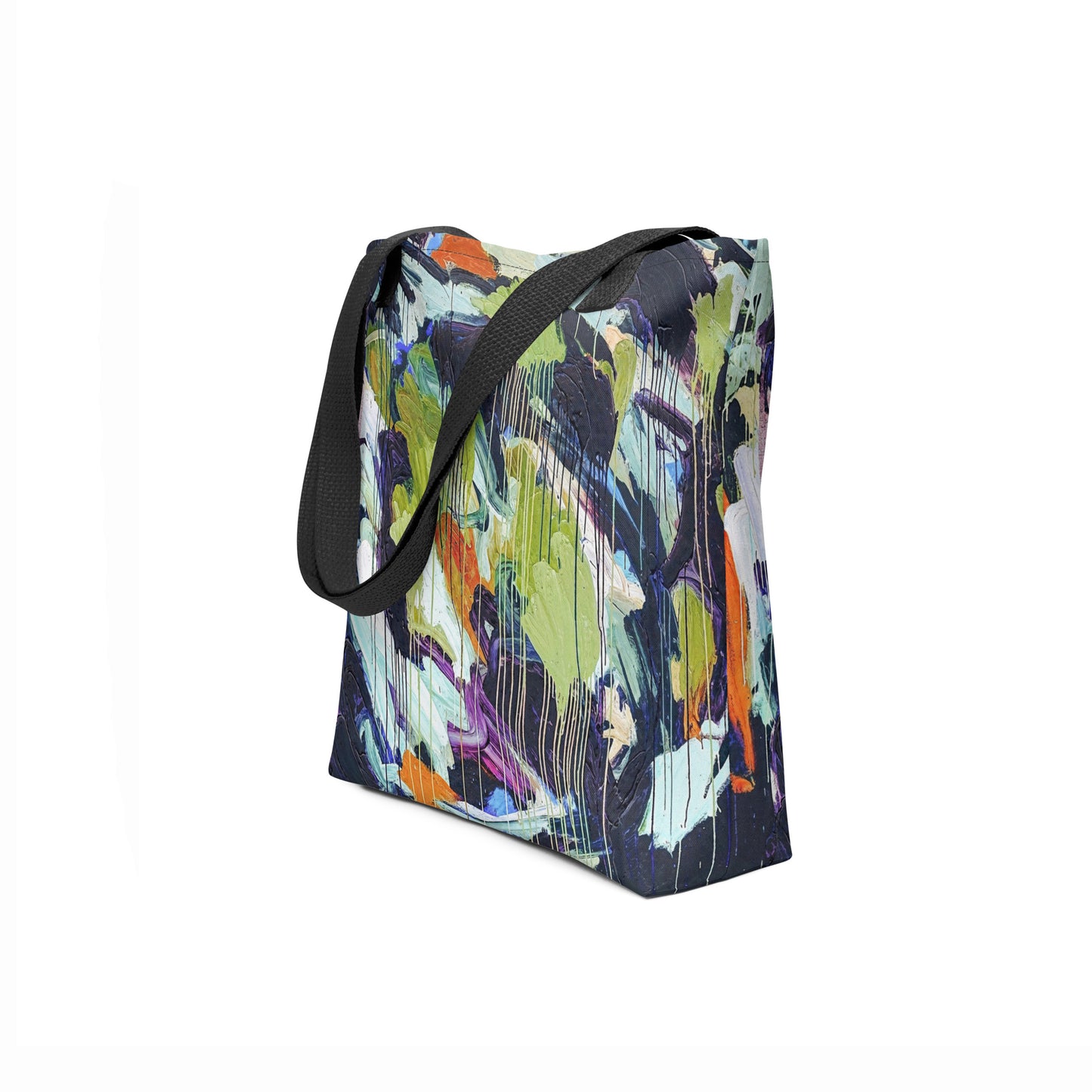 MIDNIGHT RAINFALL – Tote bag – Deep Navy Lime