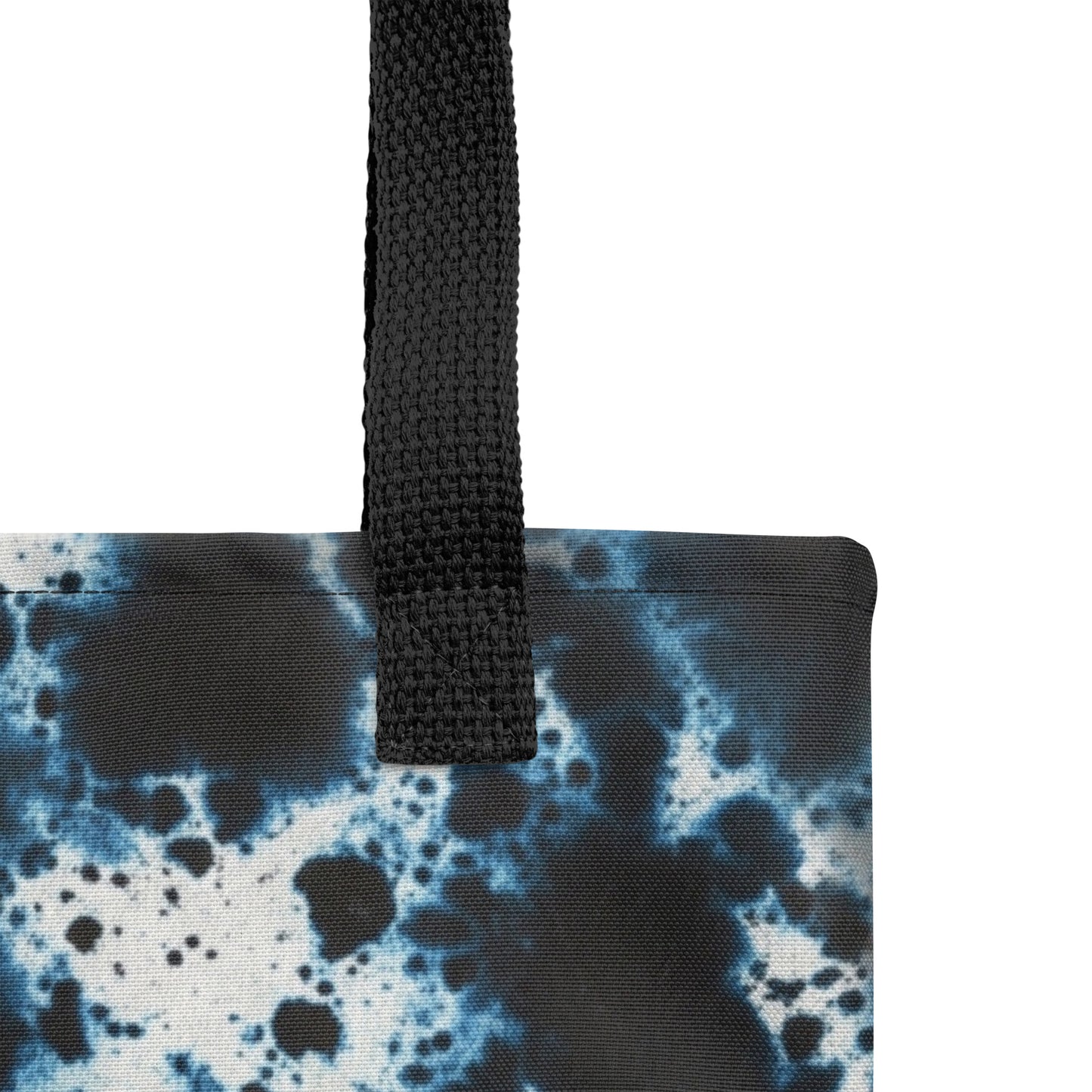 TASHAU sustainable tote bag featuring dark ocean-inspired textures.