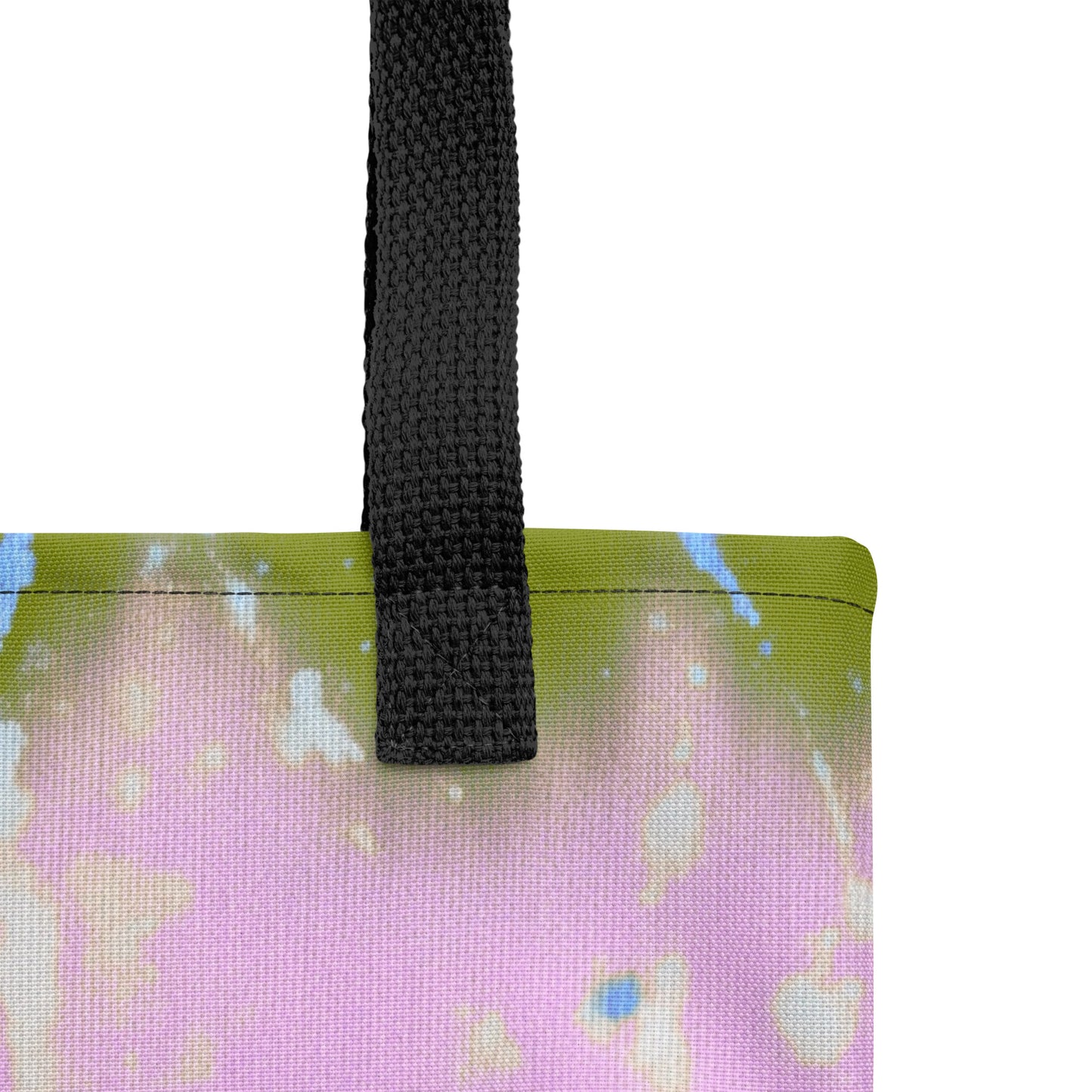 Lightweight fashion accessory tote bag – Spring Horizon in pink and green pastels designed by TASHAU.