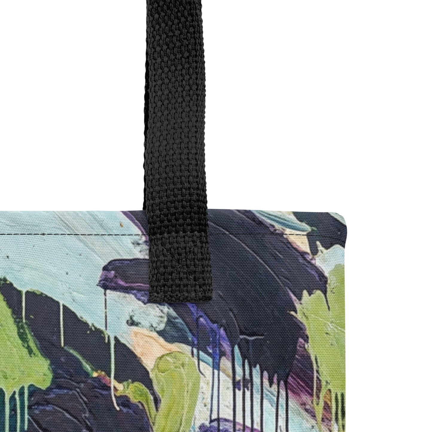 MIDNIGHT RAINFALL – Tote bag – Deep Navy Lime