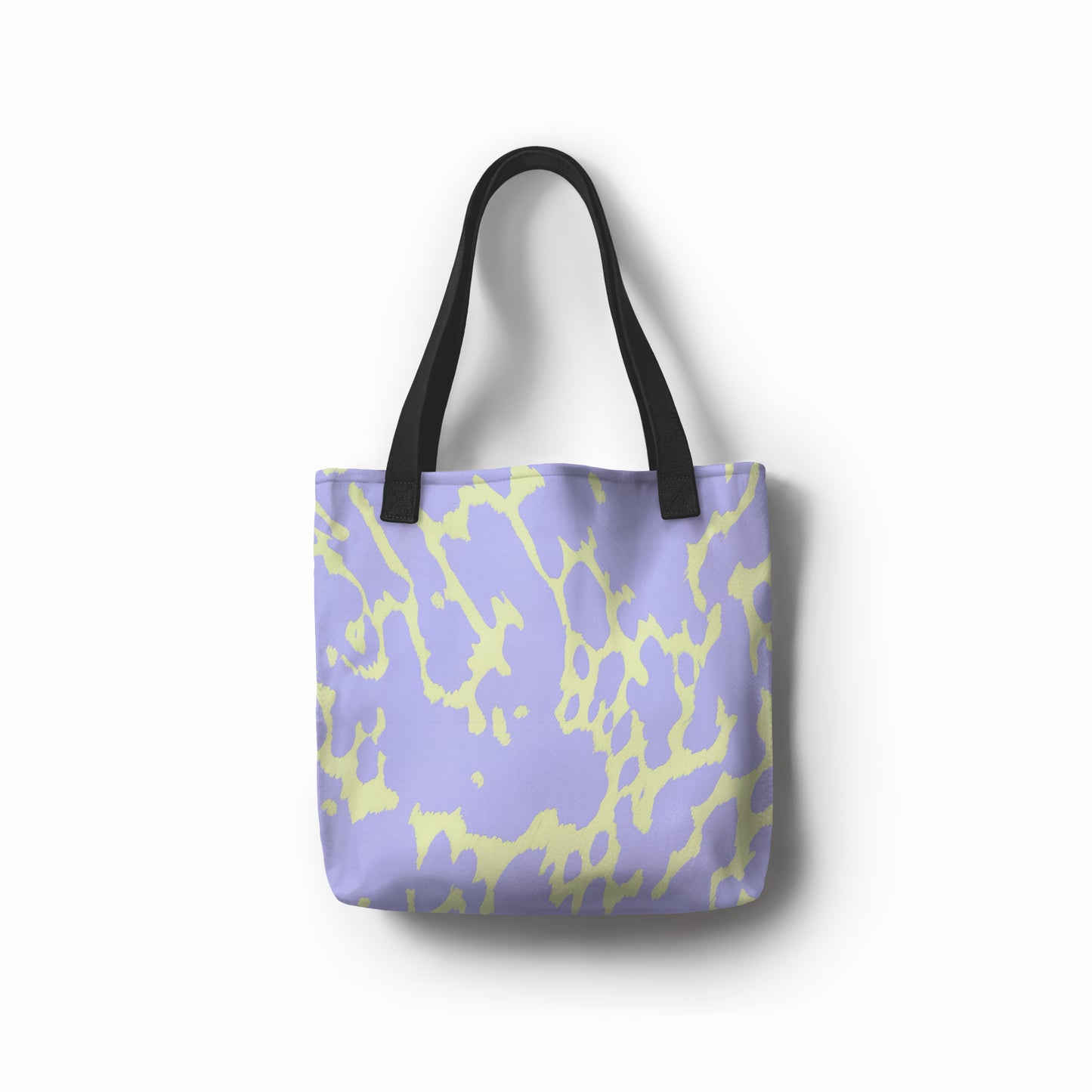 Abstract blue and mint tote bag made from eco-friendly canvas by TASHAU.