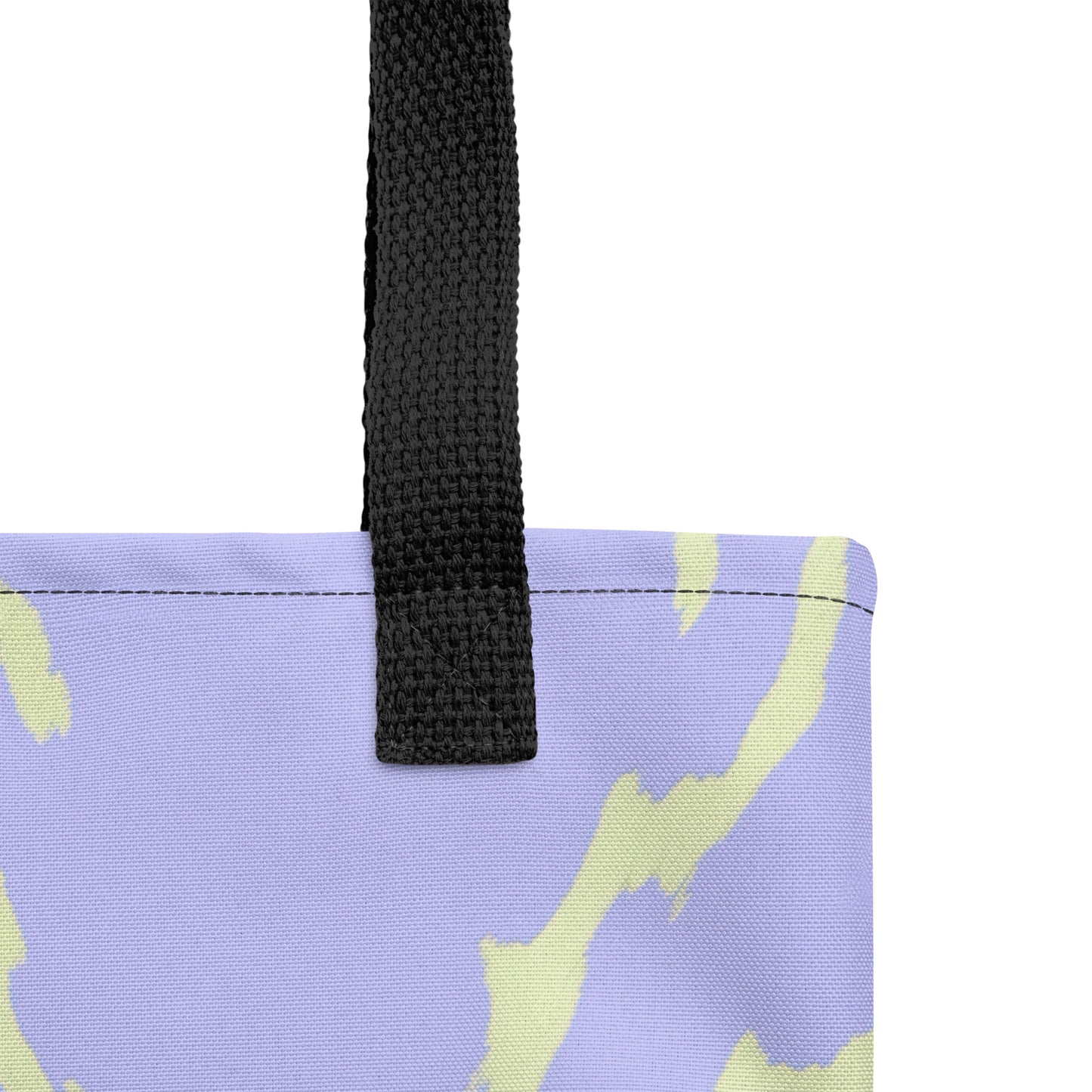 Artistic minimalist tote bag featuring mint and blue flowing pattern designed by TASHAU.