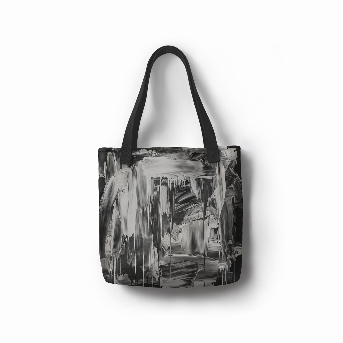Fashion tote bag with abstract paint strokes, durable and stylish canvas shopper by TASHAU.