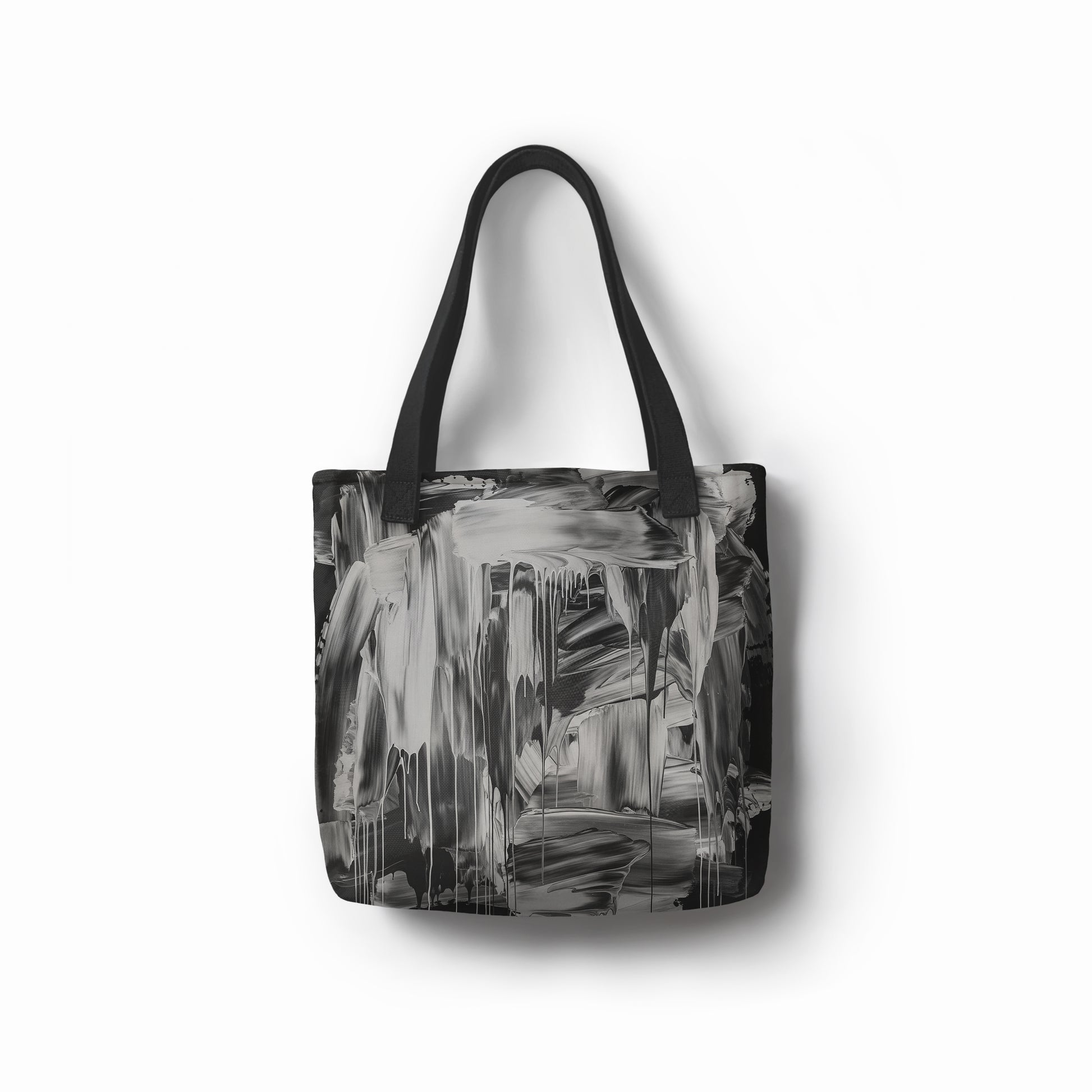 Fashion tote bag with abstract paint strokes, durable and stylish canvas shopper by TASHAU.