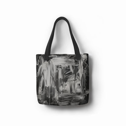 Fashion tote bag with abstract paint strokes, durable and stylish canvas shopper by TASHAU.