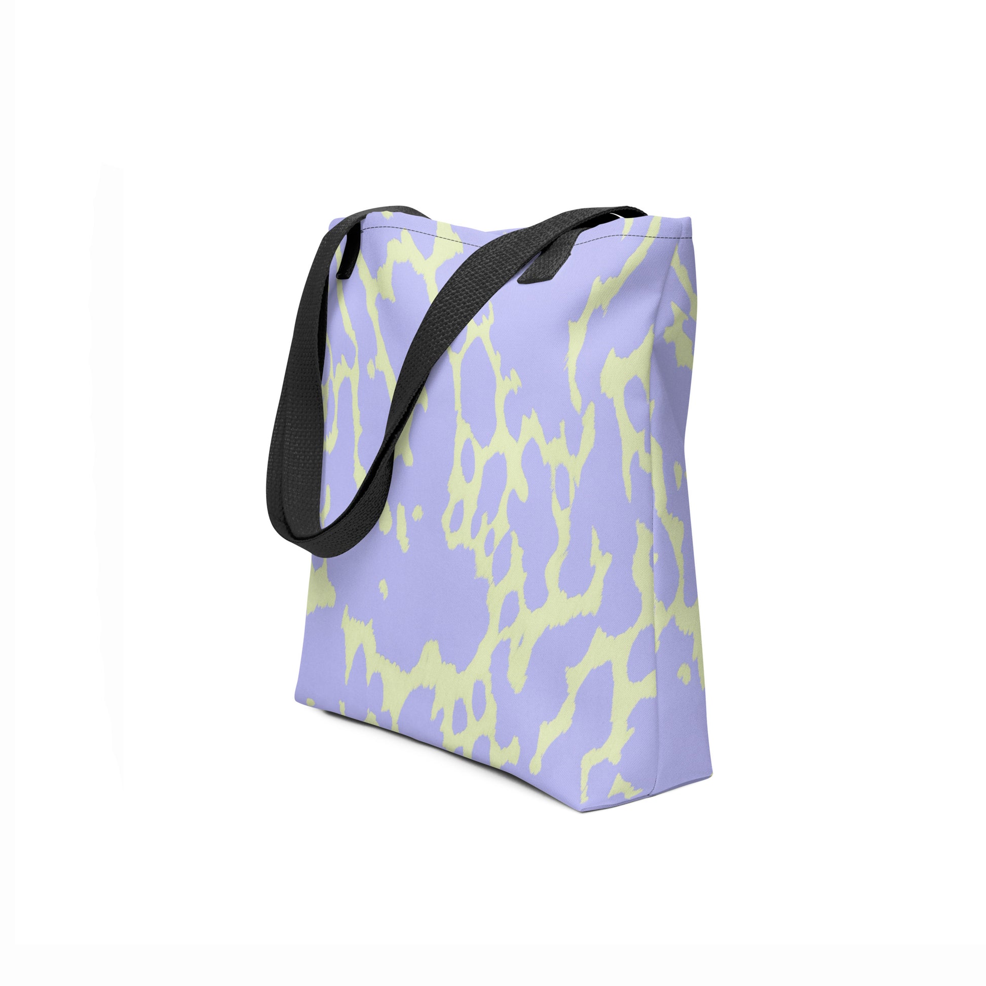 Modern abstract tote bag in pastel mint and blue for everyday use. Designed by TASHAU.