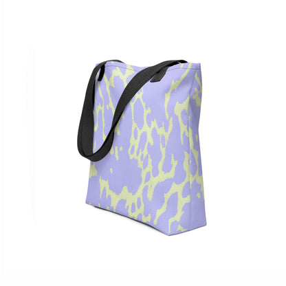 Modern abstract tote bag in pastel mint and blue for everyday use. Designed by TASHAU.
