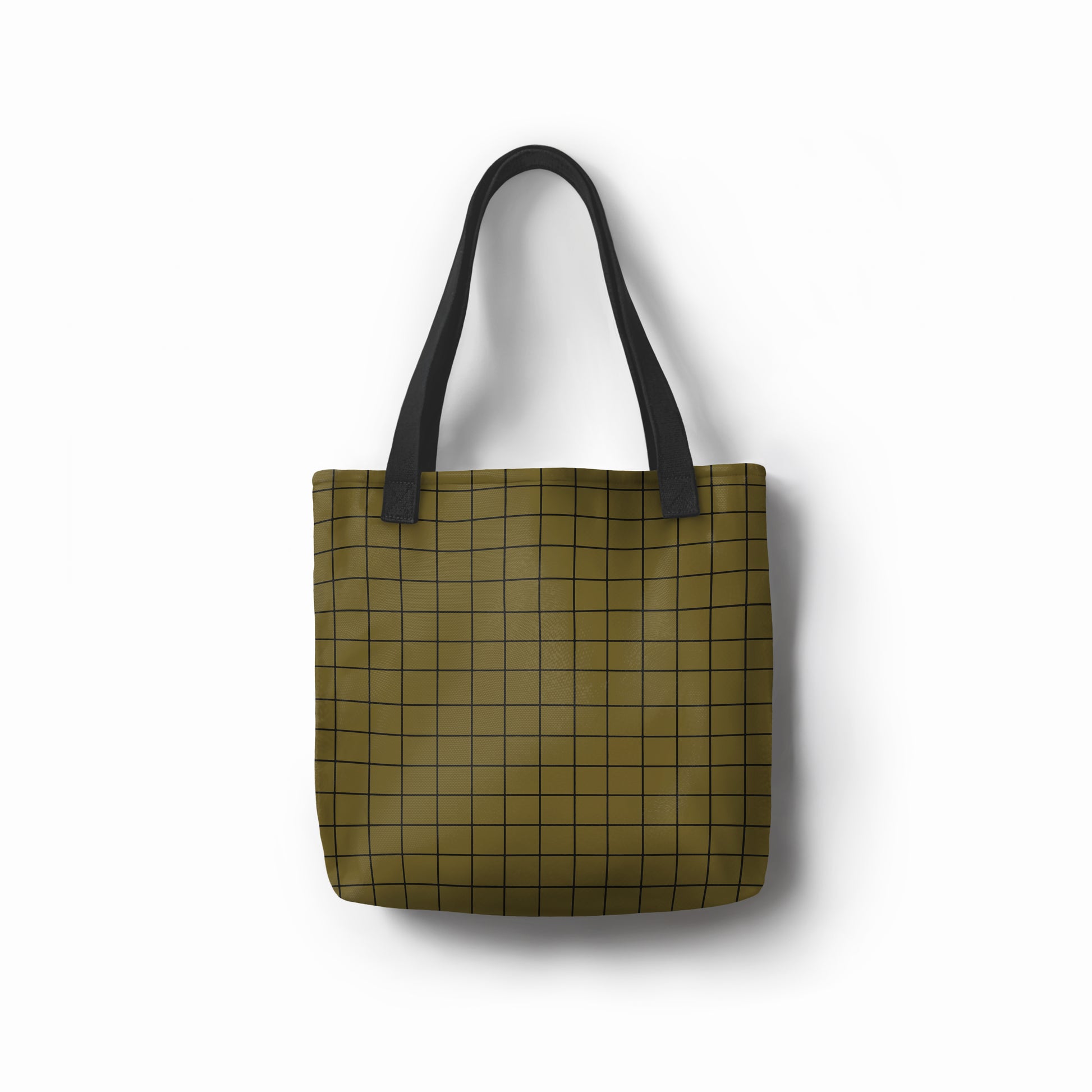 TASHAU Dark Green Square Tote on a white background.