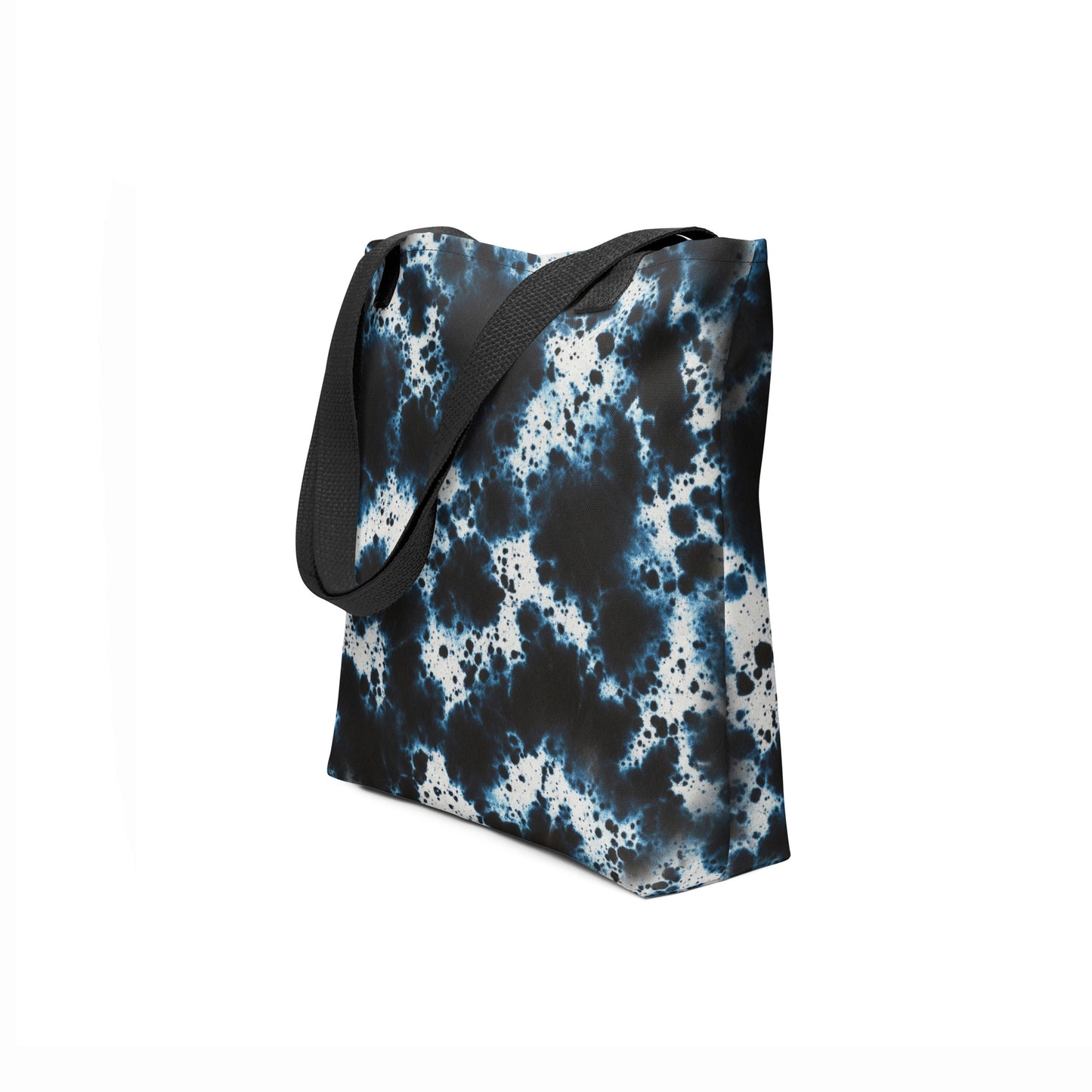 Artistic TASHAU tote bag with midnight wave design and strong fabric.