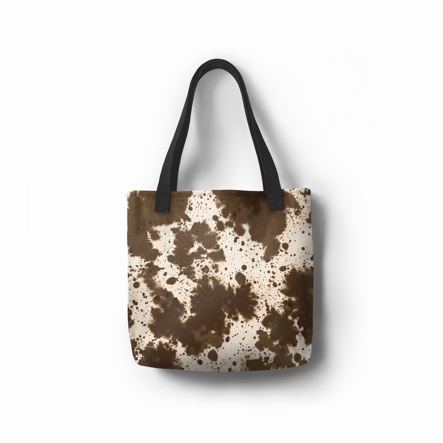 Durable canvas tote bag for everyday use with fossil-like brown print designed by TASHAU.