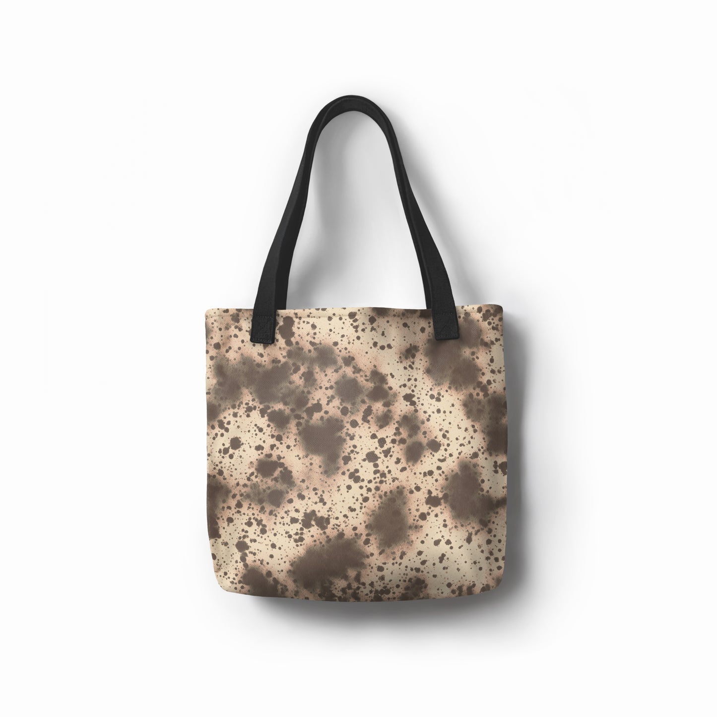 Winterwood designer tote bag featuring abstract sand beige and brown pattern by TASHAU.