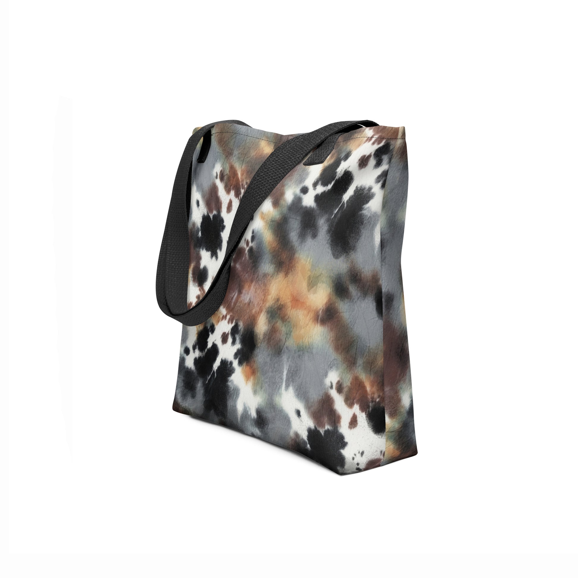 Modern gemstone-inspired shopper tote with anthracite gray and caramel hues.