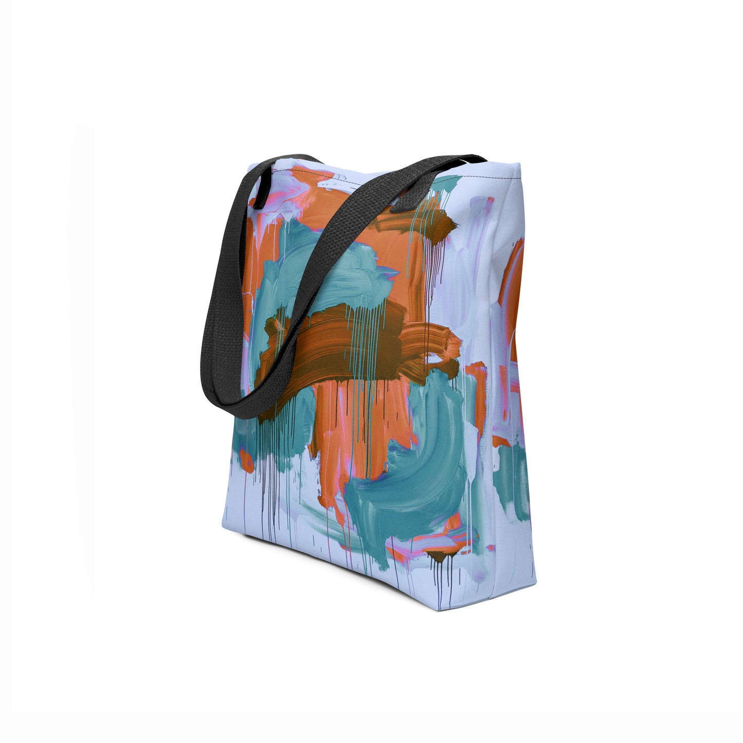 Handcrafted eco tote bag with expressive brushstroke pattern by TASHAU.