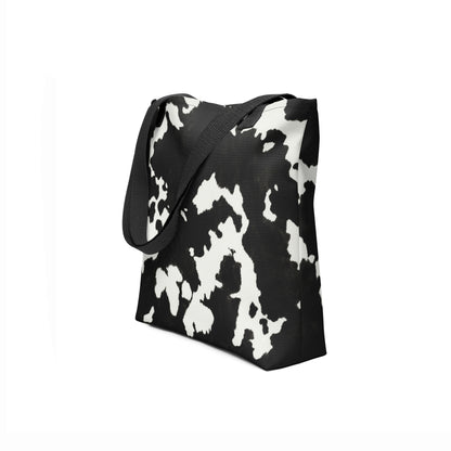 Black and white animal print tote bag for woman – modern TASHAU accessory.