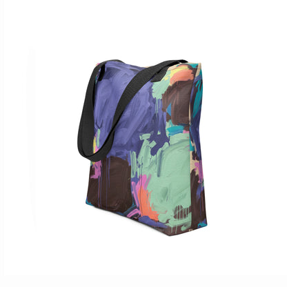TASHAU's Dragonfly Brush Shopper - Side view emphasizing the structured shape and depth.