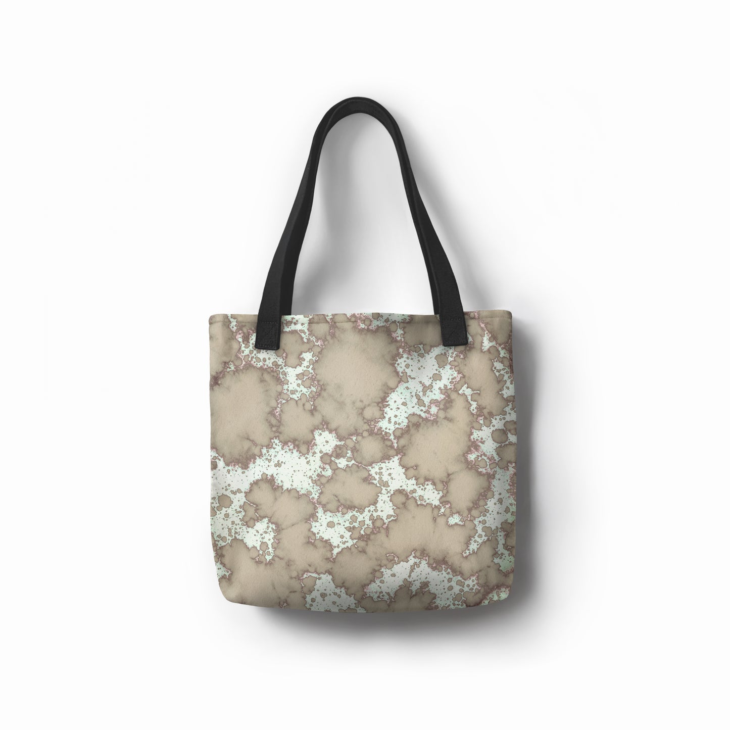 Eco-friendly tote bag by TASHAU in artistic white and gray mist tones – perfect daily essentials.