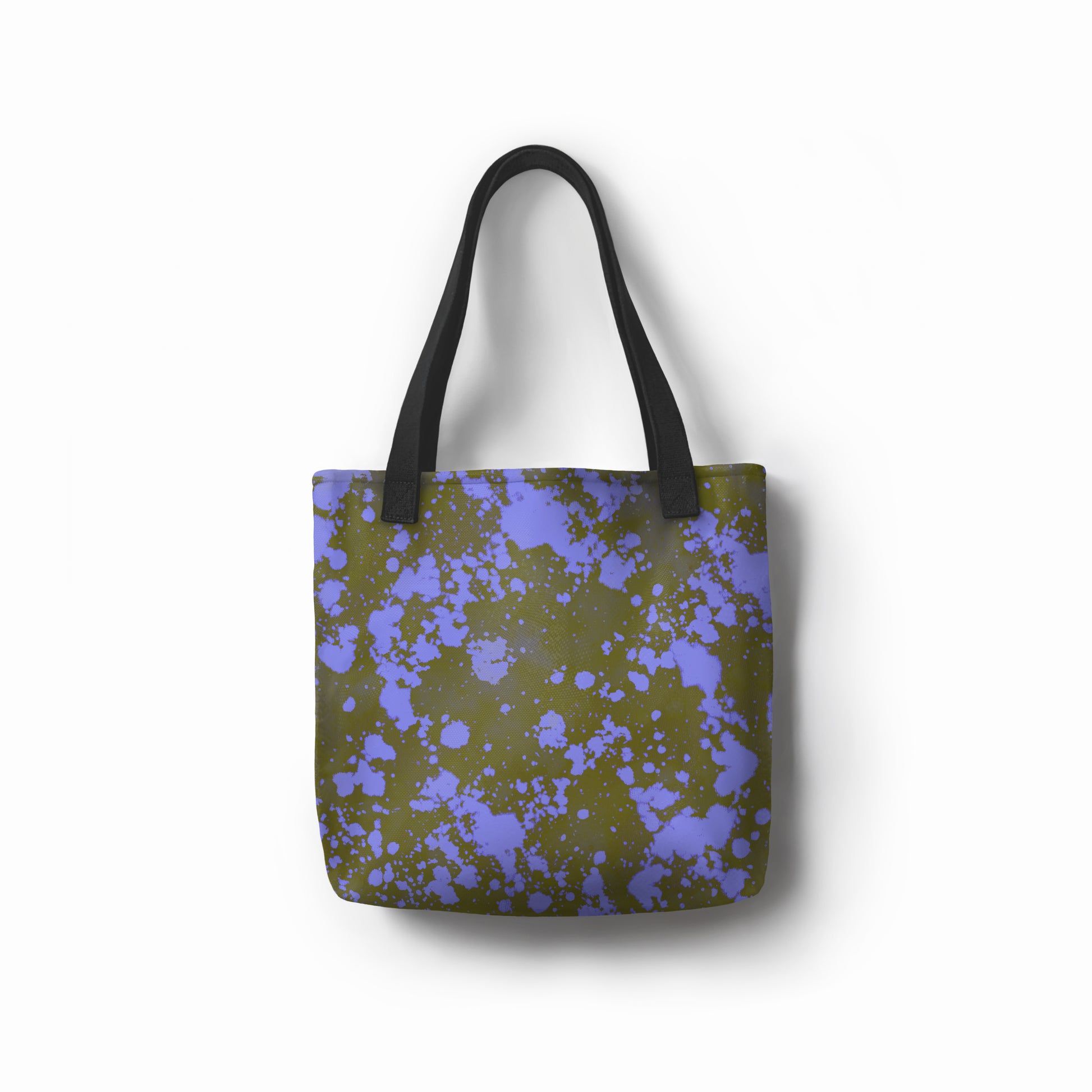 Eco-Friendly Artistic Tote – Green and Purple Splatter Design  by TASHAU.