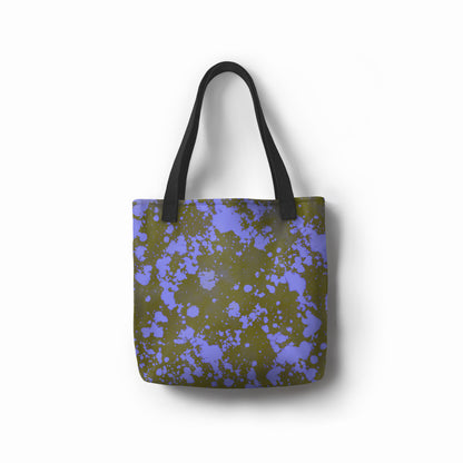 Eco-Friendly Artistic Tote – Green and Purple Splatter Design  by TASHAU.