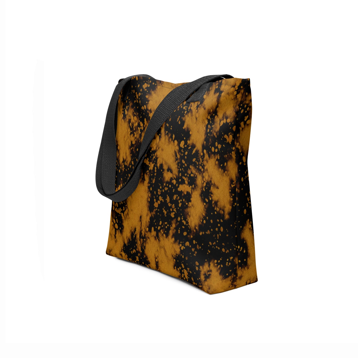 TASHAU's Golden Nightfall tote bag with artistic black and gold design – eco-friendly shopper for daily use.