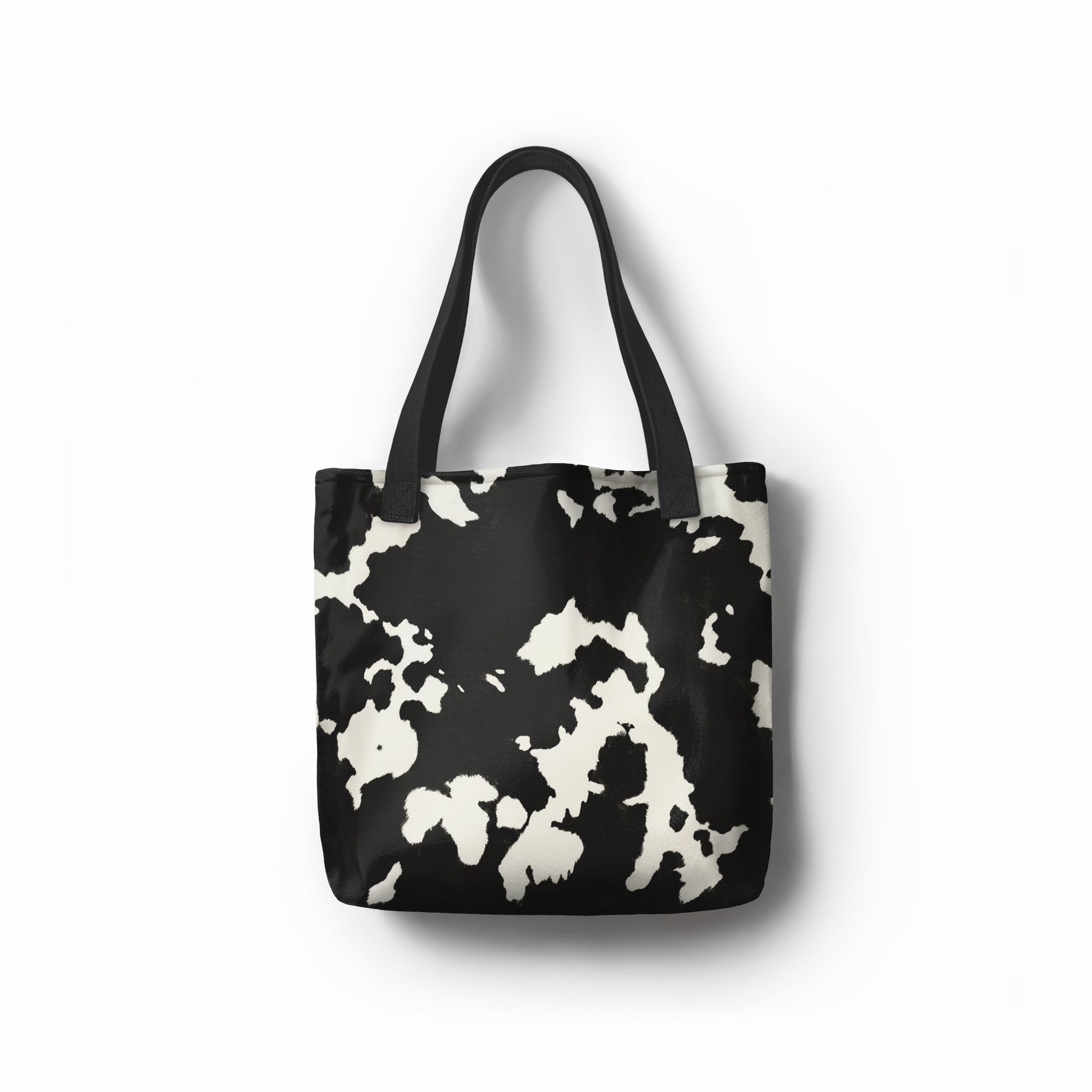 Modern inked hide tote bag for woman in black and white – TASHAU shopper.