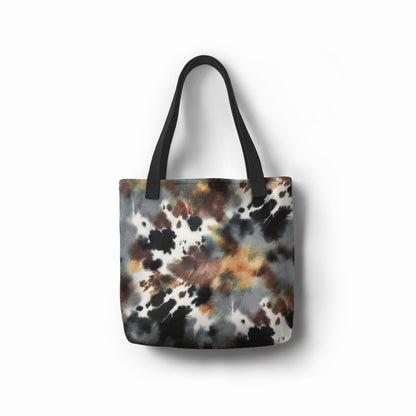 Stylish jasper stone shopper tote in caramel brown and gray tones.