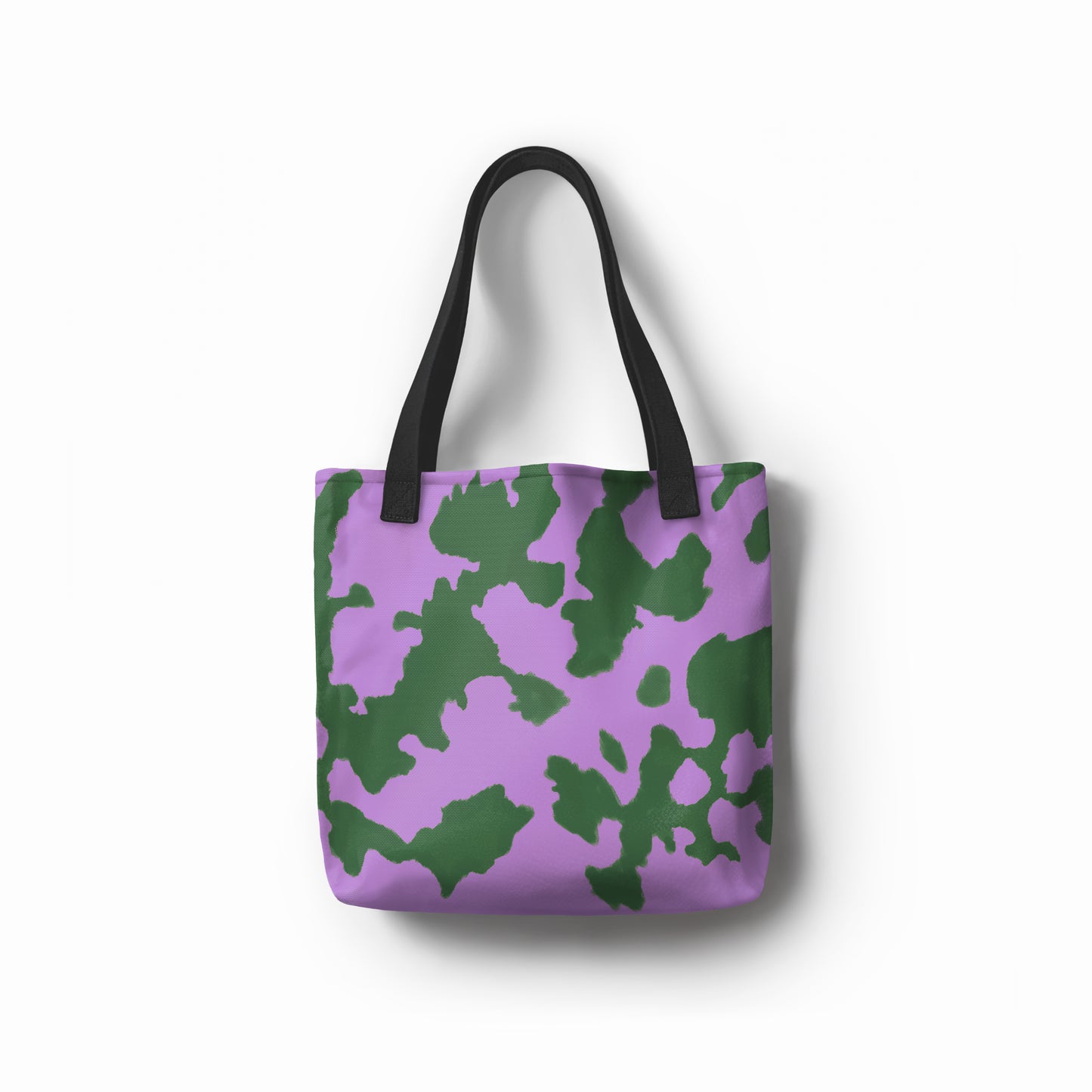 TASHAU Lavender Grove tote bag with rich green and soft lavender tones, inspired by spring gardens.