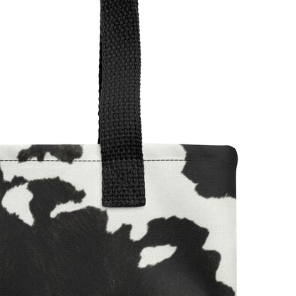 Fashion statement woman tote bag in monochrome cow pattern – TASHAU.