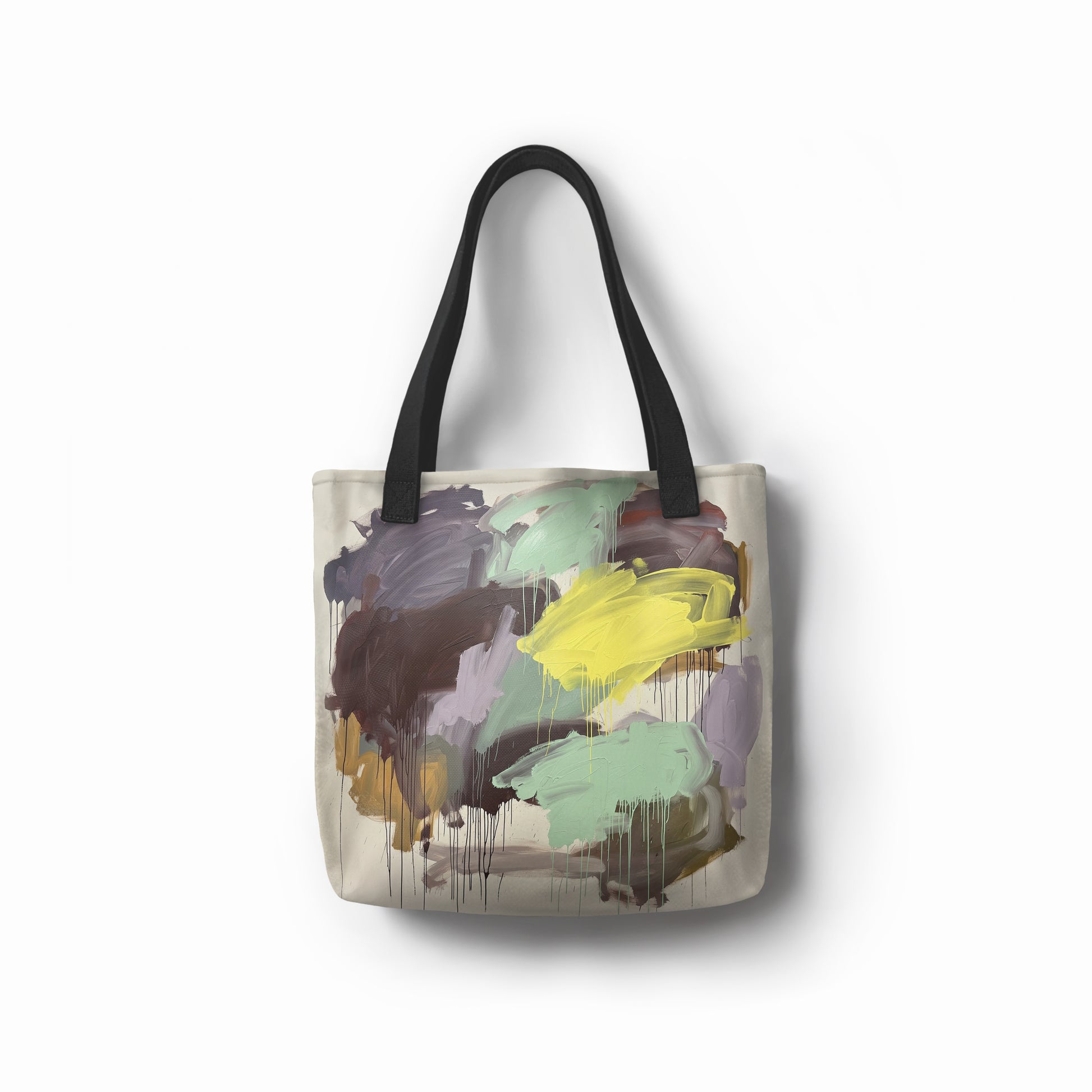 Canvas tote featuring soft painterly pastel colors. Designed by TASHAU brand.