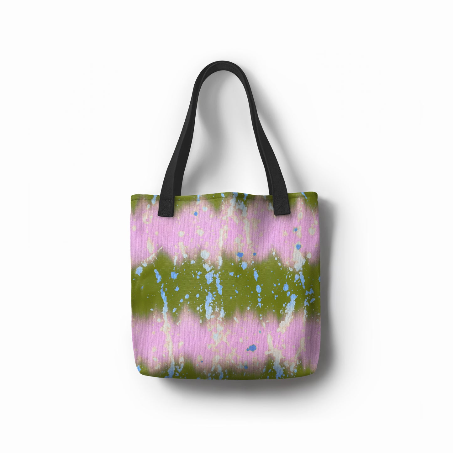 Spring Horizon tote bag in pink and green pastel tones with artistic print design by TASHAU.